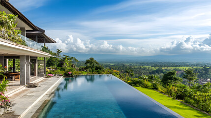 Tropical Luxurious Villa with Infinity Pool and Panoramic Views in Exquisite Garden Setting