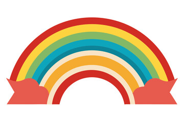 Retro Rainbow Banner Vector Illustration Vibrant Vintage Design Inspiration