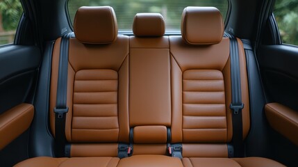 Luxury sedan interior with leather seats modern design comfort style