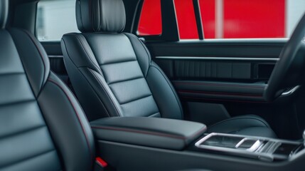 Automotive elegance close-up of luxurious sedan interior design