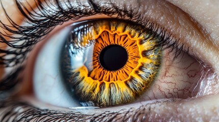 Close-up Macro Photography of a Human Eye Revealing Intricate Details of the Iris