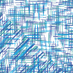 Multiple different intersecting blue stripes create a texture with a diagonal top layer.