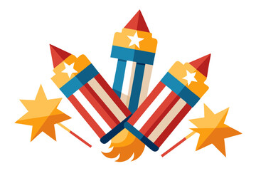 Minimalist 4th of July Firecrackers Vector