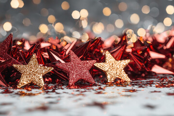 Creating a festive atmosphere christmas border pattern with red bokeh effect holiday decor seasonal theme indoor setting captivating visuals