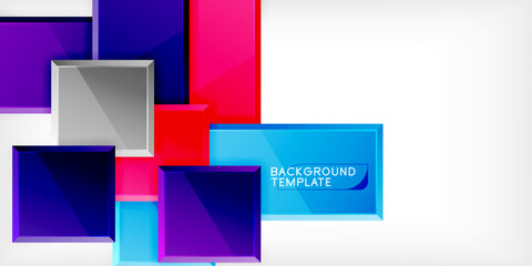 Obraz premium Colorful squares and rectangles. Vector Illustration For Wallpaper, Banner, Background, Card, Book Illustration, landing page