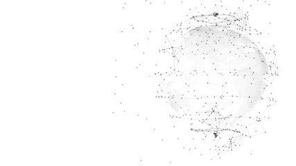 Futuristic 3D World Map World map global communication background, earth rotating with node and line connection. Business networking background, Plexus Futuristic Technology, Internet Of Things, - Powered by Adobe