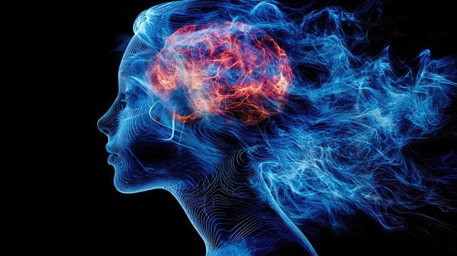 give me an image of a cherenkov radiation combined with AI and web3, and the gartner hypecycle, and a human