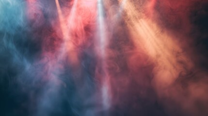 Abstract Smoke Illuminated By Colorful Stage Lights
