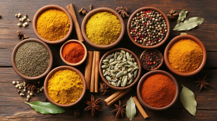 vibrant display of spices used in cooking, showcasing various colors and textures that enhance culinary experiences