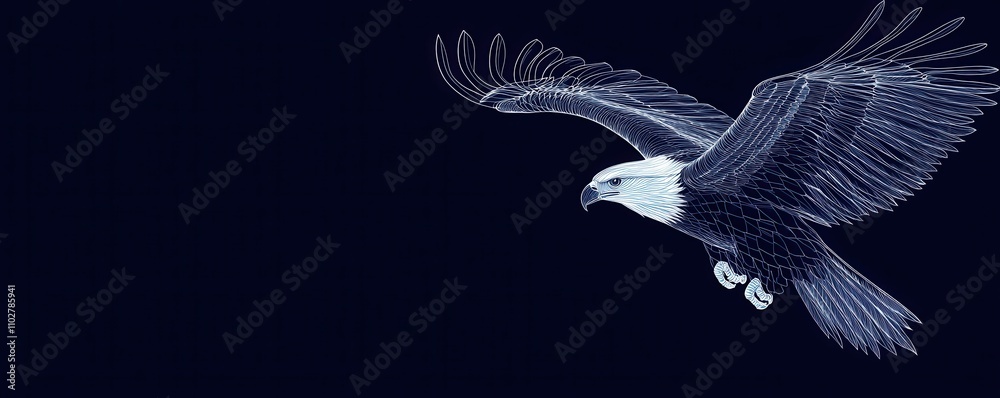 Poster minimalist eagle with sharp angular design