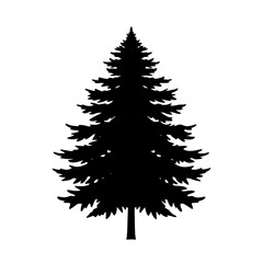 Fototapeta premium Pine tree silhouette forest | vector silhouette illustration on white background