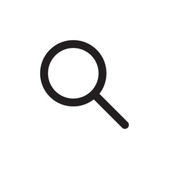 line icon search magnifying glass isolated on white background