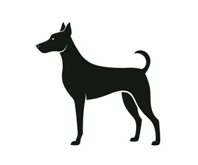 dog silhouette vector with a white background