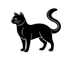 cat silhouette vector with a white background