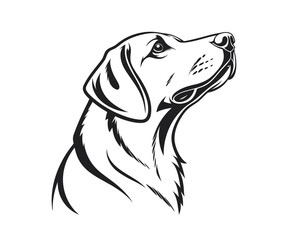 Dog head silhouette vector illustration on white background