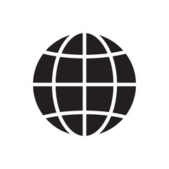 globe icon flat vector on white background