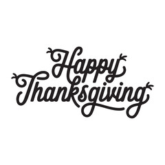 Vector realistic isolated typography logo for Happy Thanksgiving Day.