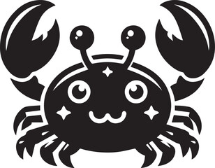 Obraz premium A crab with tiny horns and a mischievous expression silhouette vector