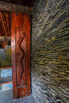 Paiwan Wooden Carving in Taiwan Scenic Area of China Ethnic Museum