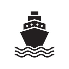 ship cruise cargo yacht icon flat vector illustration