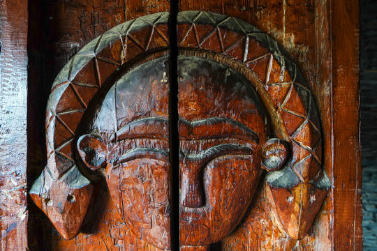 Paiwan Wooden Carving in Taiwan Scenic Area of China Ethnic Museum