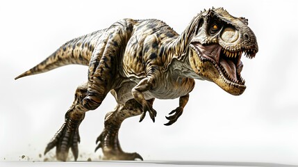 A Majestic Tyrannosaurus Rex in Motion: A Digital Rendering of a Prehistoric Predator