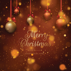 Elegant Merry Christmas and New Year Background Vector illustration