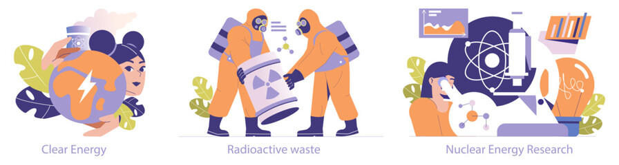 Nuclear Power. Flat Vector Illustration