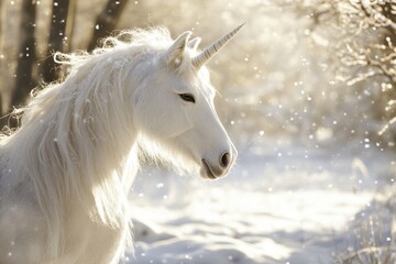 Unicorn view in the snow 