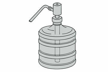 Bottle of drinking water with a manual water pump vector illustration