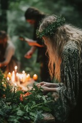 Sustainable Pagan celebrations using eco-conscious materials, handmade decor, and local produce in rituals and gatherings