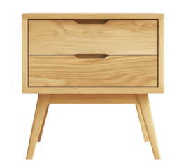 Wood nightstand isolated on transparent background