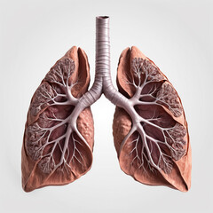 Medical Illustration of Human Lungs for Organ Study Concept.