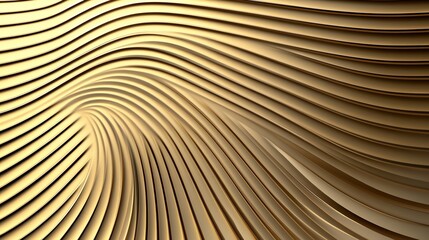 Elegant flowing lines in a golden wave pattern, showcasing smooth curves and sophisticated textures perfect for backgrounds and design projects.