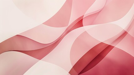 Abstract Pink and White Curved Shapes Background