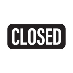 clossed sign text flat isolated on white background