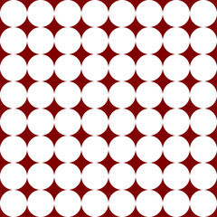 red background with white polka dots pattern, block checkerboard design for fabric printing as repeat pattern, pink red circle