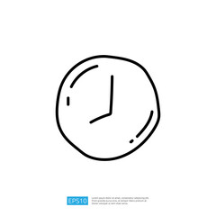 A simple, hand-drawn illustration of a clock, symbolizing time and its passage.