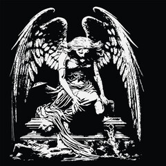 Fototapeta premium black and white sketch of a lion