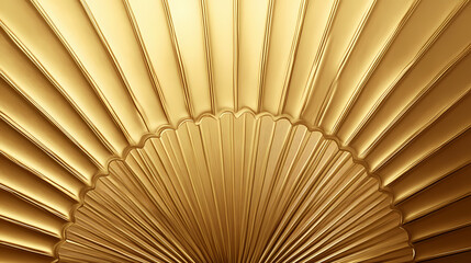 Decorative golden fan pattern with a luxurious, art deco style. Deco. Illustration