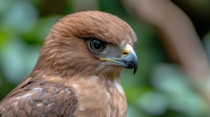 Majestic Brown Hawk Close up  Wild Bird Portrait  Raptor  Feather Detail  Wildlife Photogr