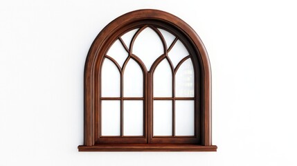 Obraz premium A decorative wooden arched window with a classic design.