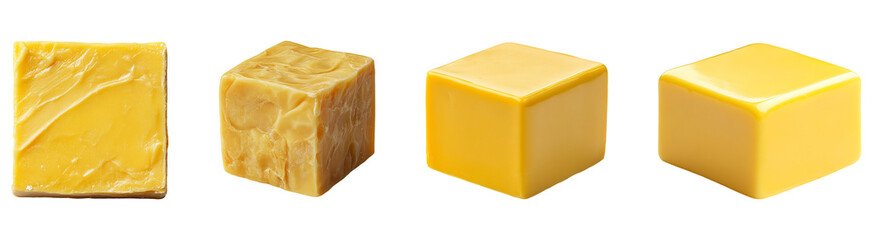Butter block collection Isolated On Transparent Background