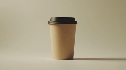 A kraft paper coffee cup mockup