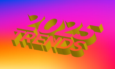 colorful 2025 Trends 3d text design vector 