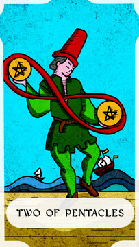 Tarot card two of pentacles