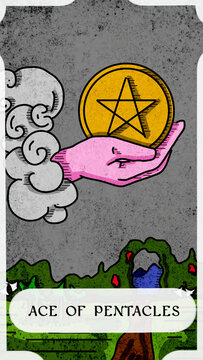 Tarot card ace of pentacles