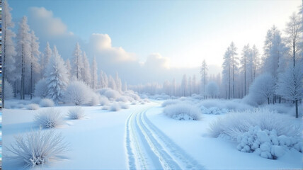 Obraz premium winter landscape in the forest