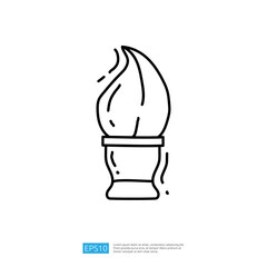 This image features a simple line drawing of an ice cream cone with a swirl of ice cream on top, representing a popular dessert.