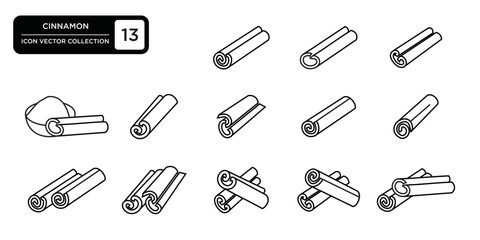 Cinnamon icon collection, editable and resizable vector icon templates.